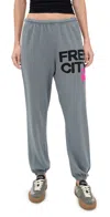 Freecity Free City Cotton Logo Sweatpants In Grey Art In Gray