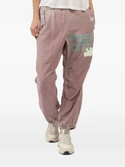 Freecity Logo-detail Track Pants In Purple