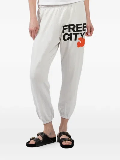 Freecity Logo-lettering Track Pants In White