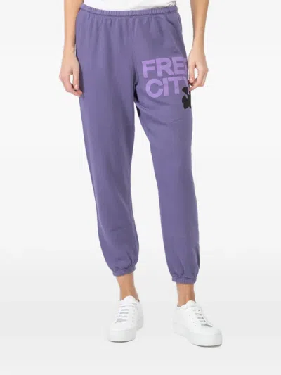 Freecity Logo-print Drawstring Sweatpants In Purple