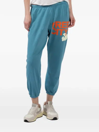 Freecity Logo-print Track Pants In Blue