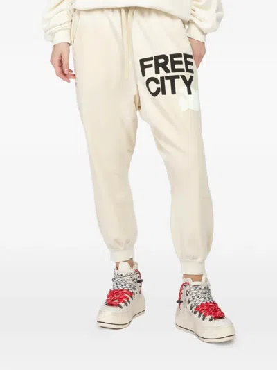 Freecity Logo-print Track Pants In Neutral