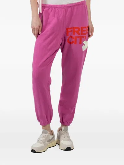 Freecity Logo-print Track Pants In Pink
