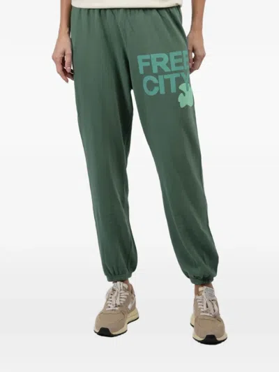Freecity Logo Trousers In Green