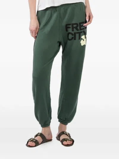 Freecity Superfluff Lux Og Graphic Print Track Pants In Green