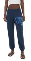 Freecity Free City Cotton Logo Sweatpants In Moonshroom Blues