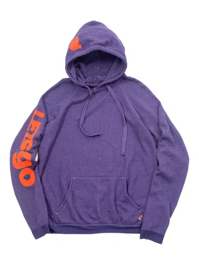 Freecity Text-print Hoodie In Purple