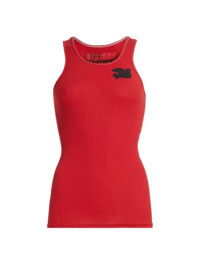 Freecity Women's Rib-knit Cotton Tank In Artyard Red