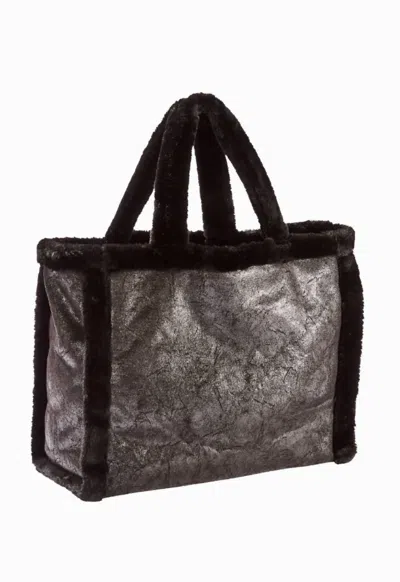 Freed Women's Vegan Leather And Faux Fur Tote Bag In Coal