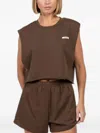 Freedér 1.51 Raw-edge Sleeveless Tank Top In Brown