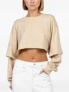 Freedér Easy Breeze Double-layered Cropped Top In Neutral