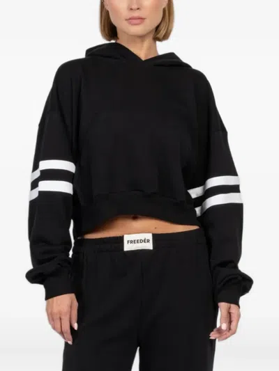 Freedér Stripe-detail Hoodie In Black