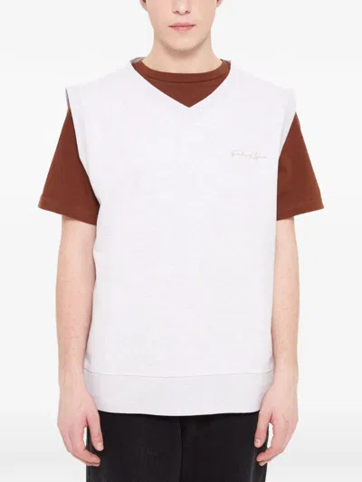 Freedom Of Space V-neck Logo Vest In White