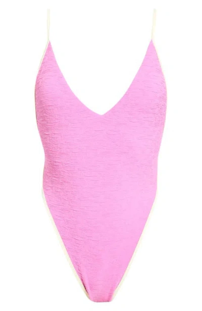 Free-est By Free People Amber Jacquard One-piece Swimsuit In Pink