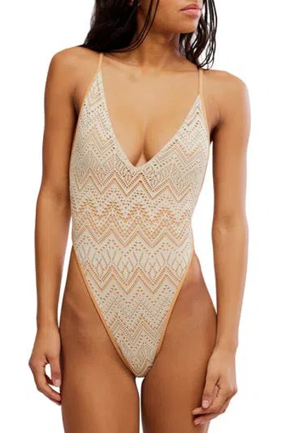 Free-est By Free People Amber One-piece Swimsuit In Animal Print