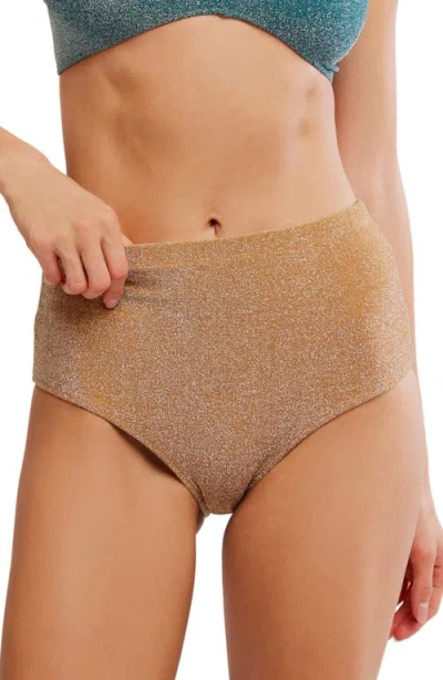 Free-est By Free People Billie High Waist Bikini Bottoms In Brown