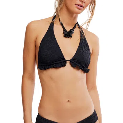 Free-est By Free People Brandi Knit Bikini Top In Black