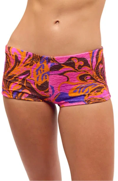 Free-est By Free People Dixie Printed Shortie Bikini Bottoms In Multi