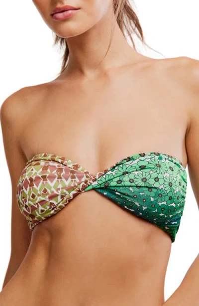 Free-est By Free People Donna Reversible Bandeau Bikini Top In Green