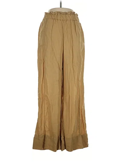 Pre-owned Free-est By Free People Linen Pants In Gold