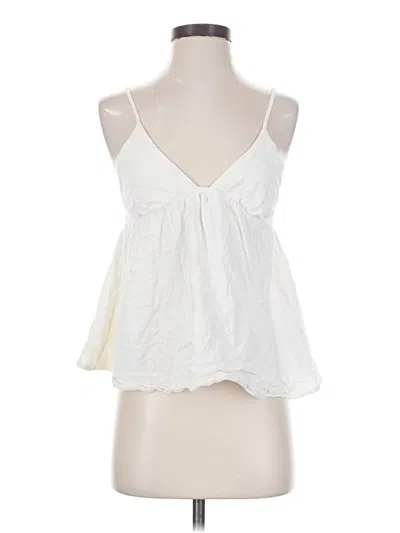 Pre-owned Free-est By Free People Tank Top White Plunge Neckline Tops