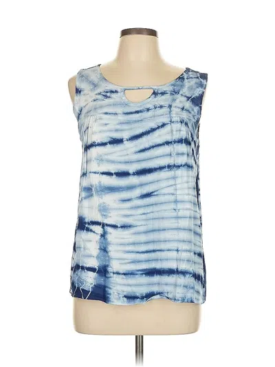 Pre-owned Freeloader Sleeveless Top Blue Keyhole Neckline Tops