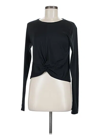 Pre-owned Freely Long Sleeve Top Black Keyhole Neckline Tops