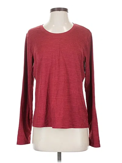 Pre-owned Freely Long Sleeve Top Burgundy Crew Neck Tops