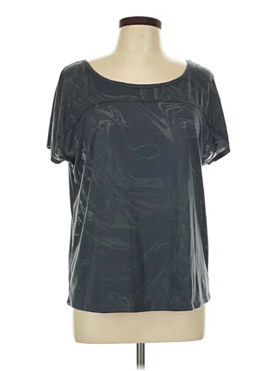 Pre-owned Freely Short Sleeve Top Gray Scoop Neck Tops