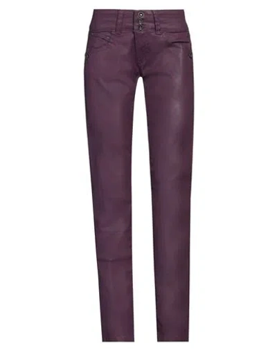 Freeman T.porter Freeman T. Porter Woman Pants Plum Size 26w-32l Cotton, Elastane In Purple