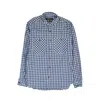 Freemans Sporting Club Blue Checkered Long Sleeve Shirt In Blue