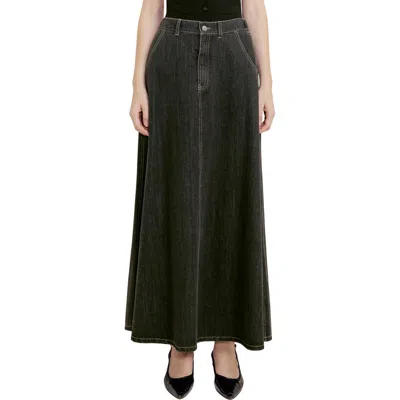 Freemarket A-line Denim Maxi Skirt In Blue