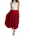 Freemarket Aurora Midi Skirt In Crimson Red In Red