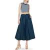 Freemarket Belted Mixed Media Midi Dress