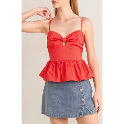 Freemarket Bow Front Tank Top In Brown