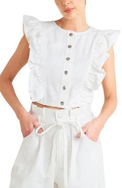 Freemarket Button-up Crop Vest In White