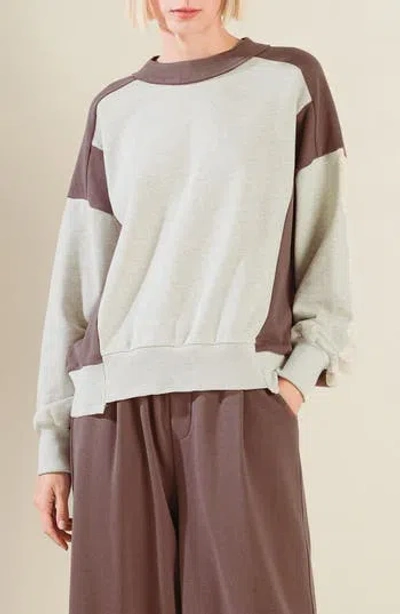 Freemarket Colorblock Sweatshirt In Oatmeal/ Brown