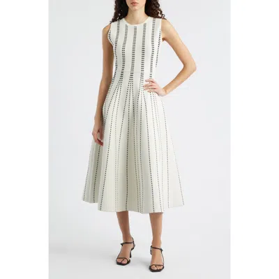 Freemarket Contrast Piping Sleeveless Midi Sweater Dress In Neutral
