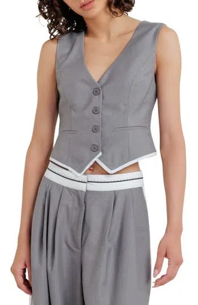 Freemarket Contrast Trim Vest In Grey
