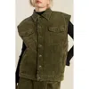 Freemarket Cotton Corduroy Vest In Green