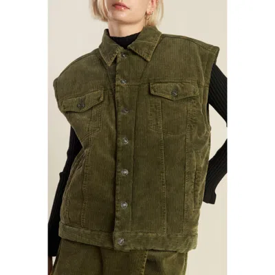 Freemarket Cotton Corduroy Vest In Green