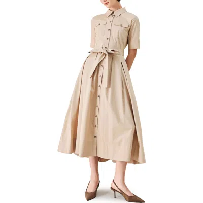 Freemarket Cotton Midi Shirtdress In Neutral