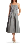 Freemarket Cotton Sleeveless Midi Dress In Steel Blue