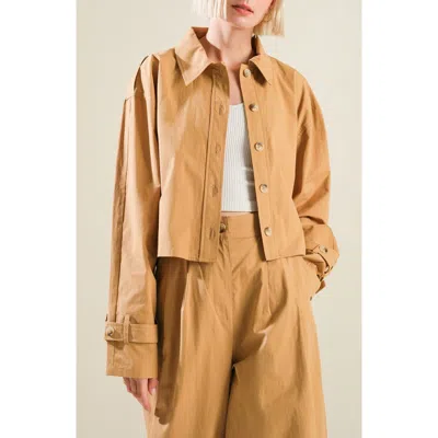 Freemarket Cropped Cotton Shirt In Camel