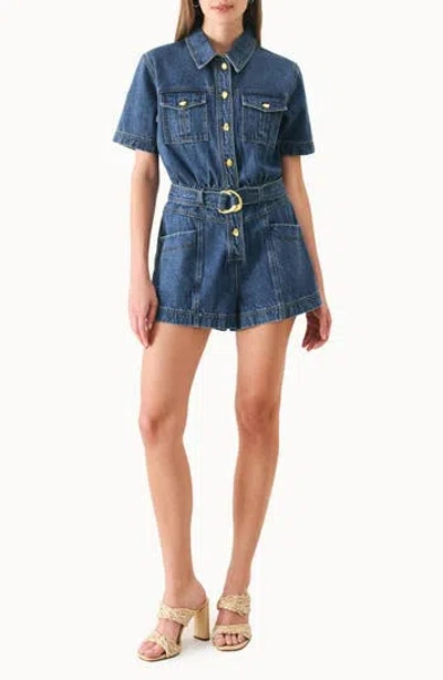 Freemarket Denim Romper In Blue