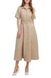 Freemarket Diamond Stitched A-line Dress In Brown