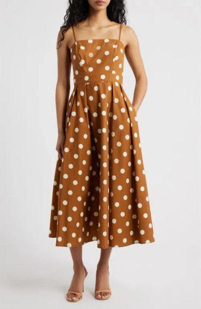 Freemarket Dot Sleeveless Maxi Dress In Brown