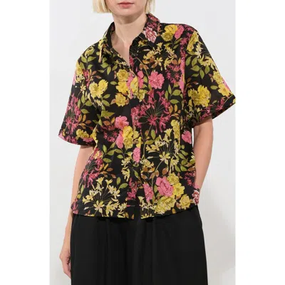 Freemarket Floral Cotton Snap-up Shirt In Multi