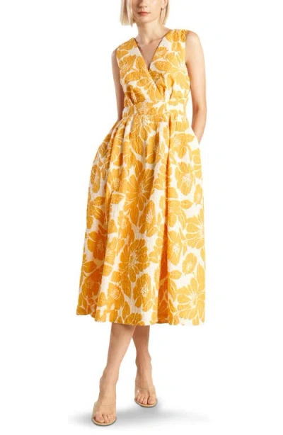Freemarket Floral Print Sleeveless Sundress In Mustard