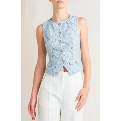 Freemarket Lace Vest In Blue